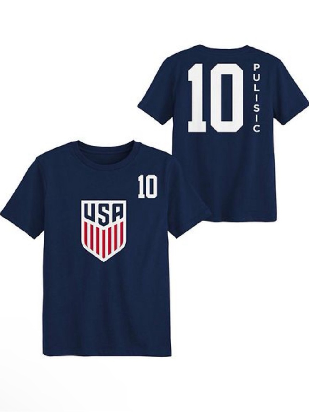 Officially Licensed USA Soccer Men's T-Shirt Large Blue #10 Pulisic NWT